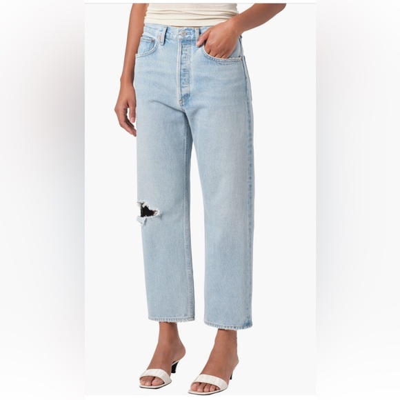 Agolde Denim - AGOLDE•'90s Ripped Mid Rise Crop Relaxed Straight
Leg Jeans
NWT•Sz 31=12